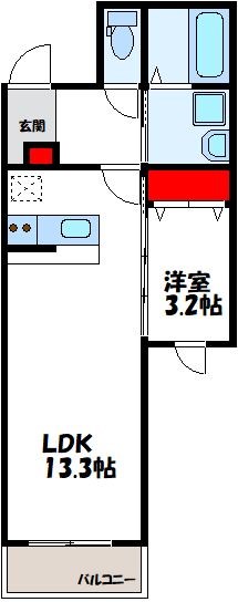 LIFEFIELD古賀駅前 305号室 間取り