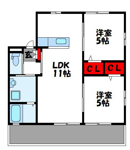ランドマーク 202号室 間取り