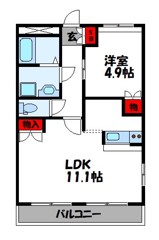 ラソ（絆） 105号室 間取り