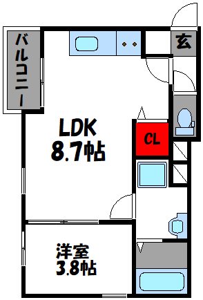 イルミエール和白 203号室 間取り