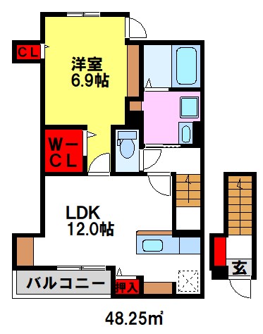 ベルフラワー博多 206号室 間取り