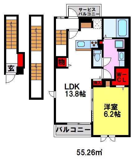 ベルフラワー博多 303号室 間取り