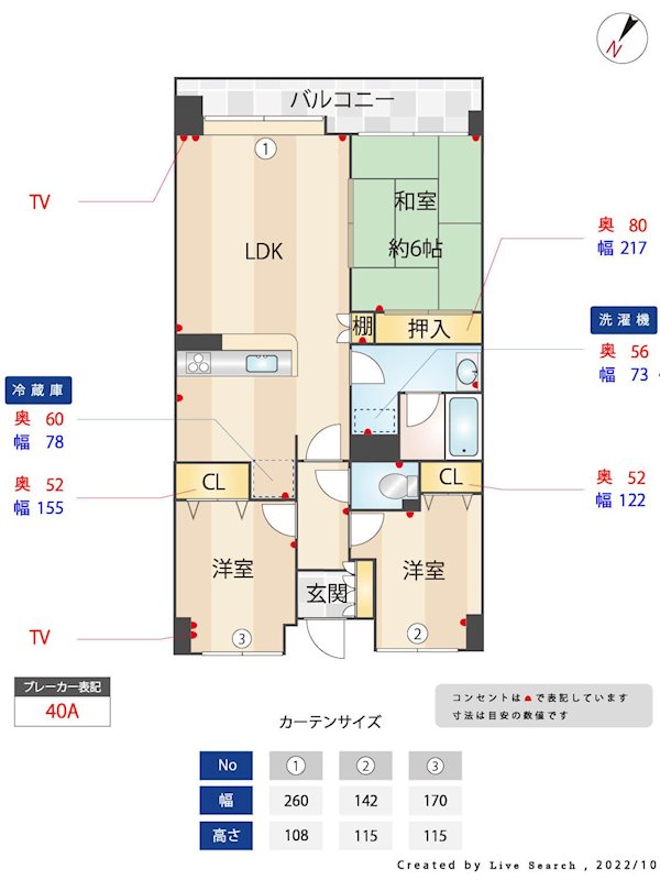 西新新光ハイム 903号室 間取り