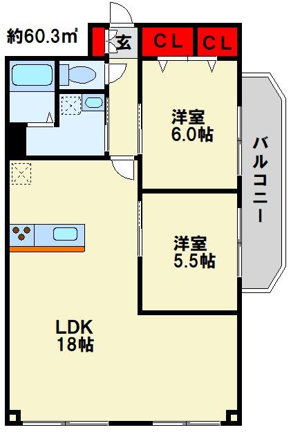 大神第3ビル 401号室 間取り