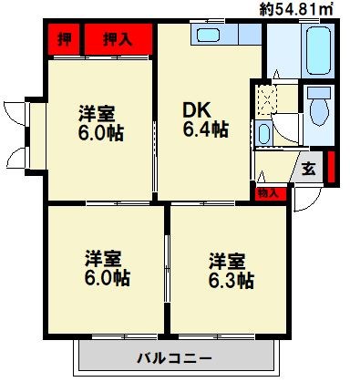 ドエル春日公園 201号室 間取り