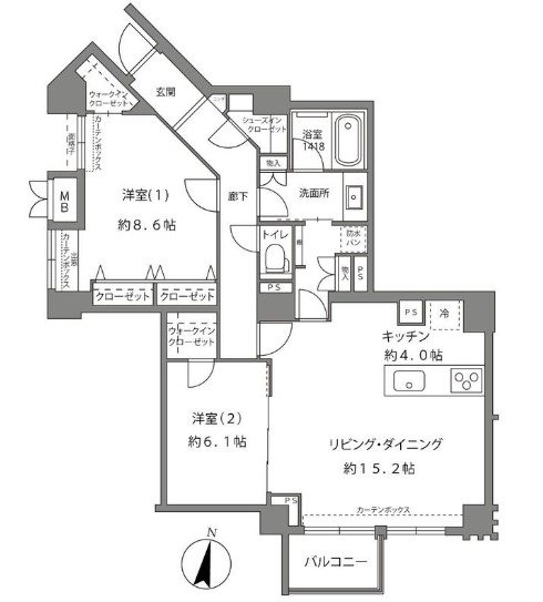 サンリベラ・プライム天神大名レジデンス  間取り図