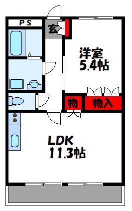 サンライフ花瀬 Ⅱ 103号室 間取り