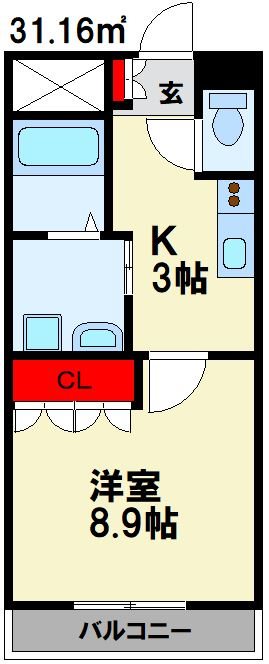 SINGLE・COURT-SP（シングルコートエスピー） 305号室 間取り