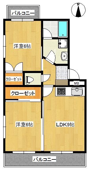 TFK西新駅前 402号室 間取り