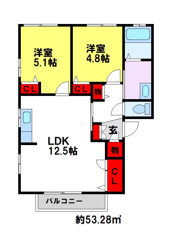 エクセラン国分Ⅱ 間取り図