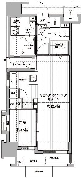 アクタス博多アネックス 1301号室 間取り