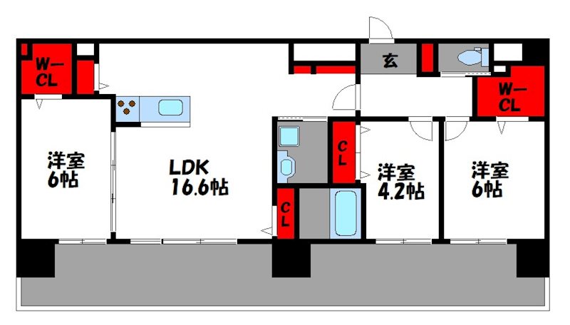 LEXUSGARDEN箱崎タワーズ　WEST 間取り