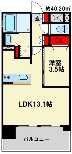 グラナス下大利駅前 305号室 間取り