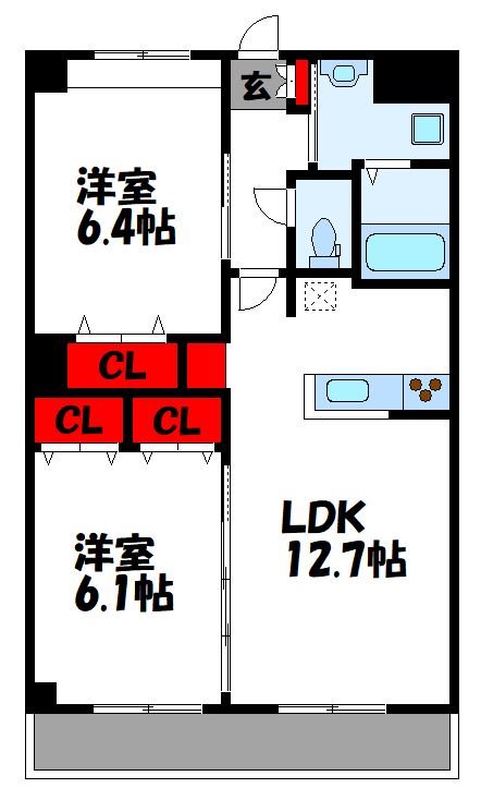 ヴィラージュⅠ 208号室 間取り