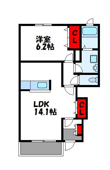 アベンシスパーク　B棟 102号室 間取り