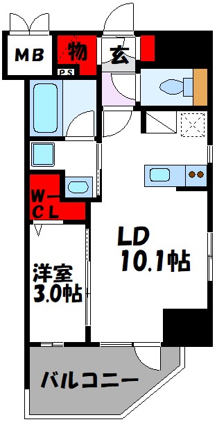 ネストピア県庁口駅前 1402号室 間取り