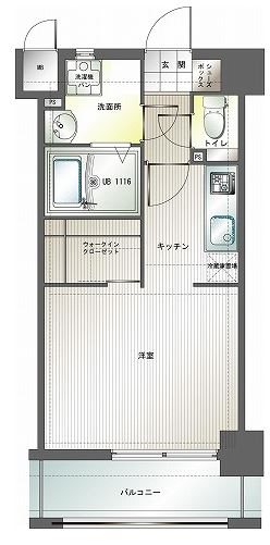 エンクレスト博多Ⅲ 808号室 間取り