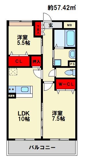 仮称）南区柏原1丁目マンション 102号室 間取り