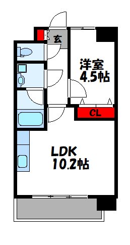 SOLLIEVO箱崎 703号室 間取り