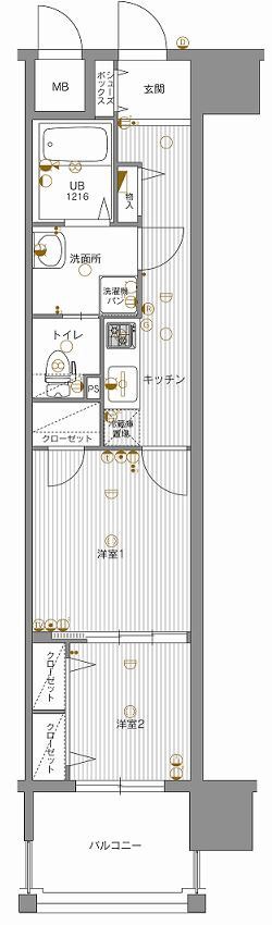 エンクレスト渡辺通Ⅱ 間取り