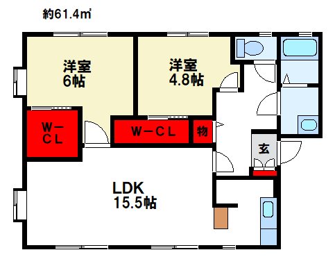 レジデンス重久B 105号室 間取り