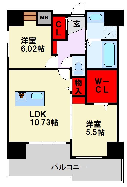 ざ・荒江 1302号室 間取り