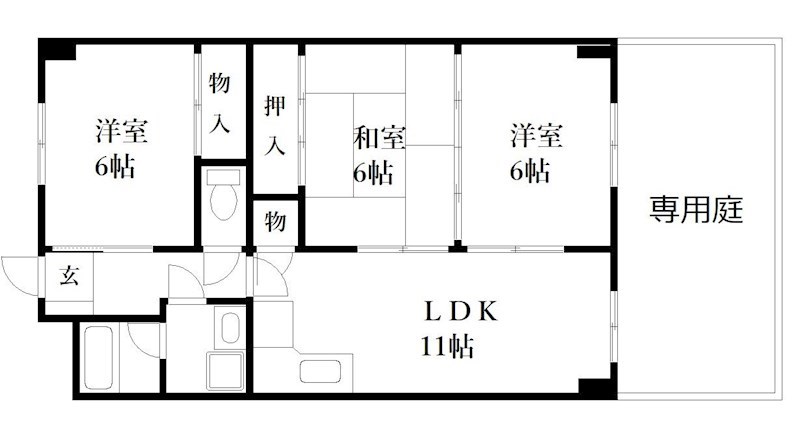 グレイスビルNo.7 101号室 間取り