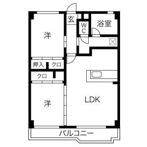 長沼ビル 506号室 間取り