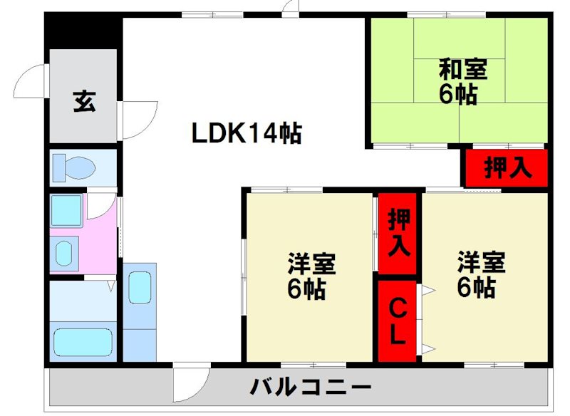 吉塚マンション 間取り図