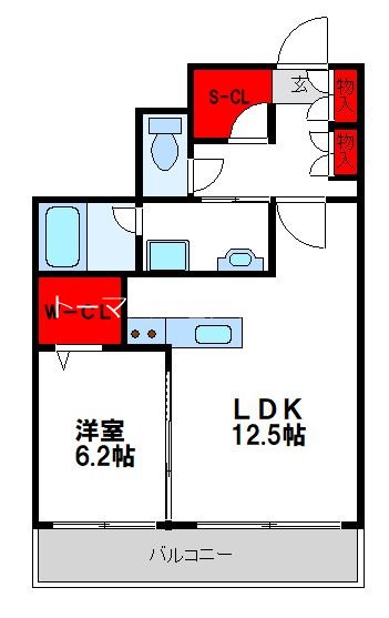 ソレイユルヴァン福津中央 602号室 間取り