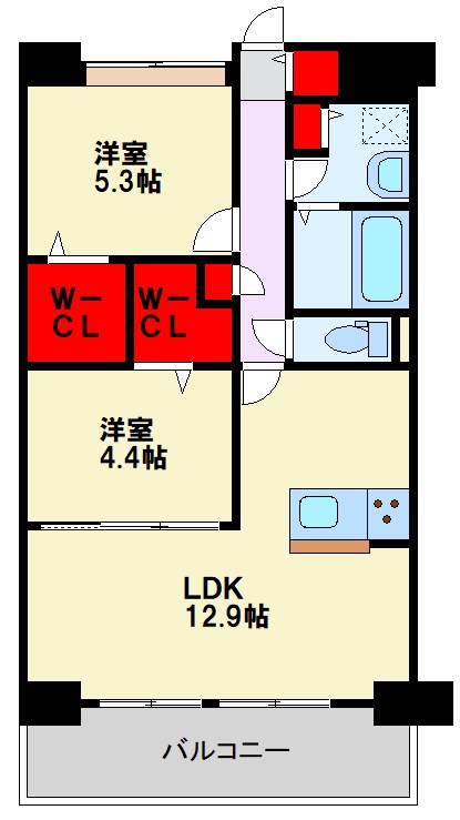 エルグランド博多 601号室 間取り