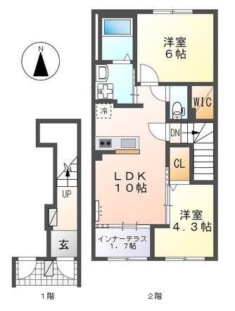 仮）粕屋町花ヶ浦2丁目新築アパート 201号室 間取り