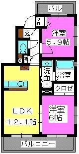 オイルファーム姪浜Ⅲ 202号室 間取り