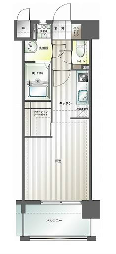 エンクレスト博多Ⅲ 1004号室 間取り