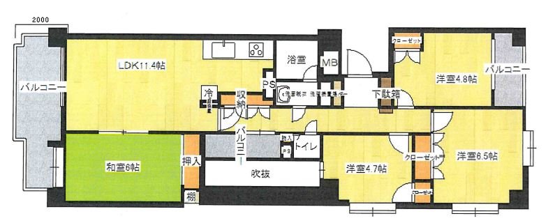 西新中央パークマンション  間取り図