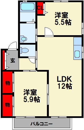 メゾン蛍ヶ丘 B棟 間取り図