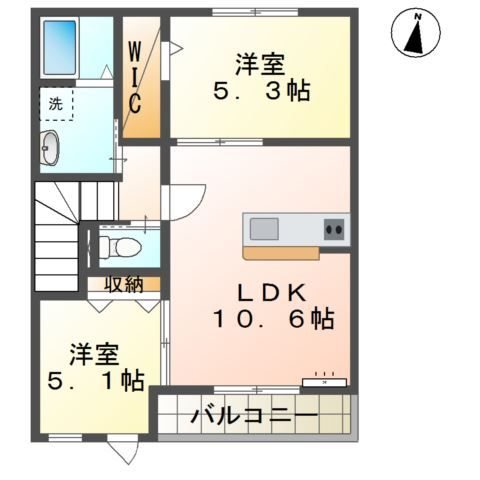 カーサ　フェリーチェ 202号室 間取り