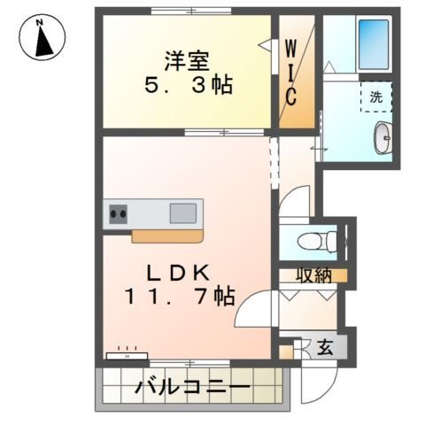 カーサ　フェリーチェ 101号室 間取り