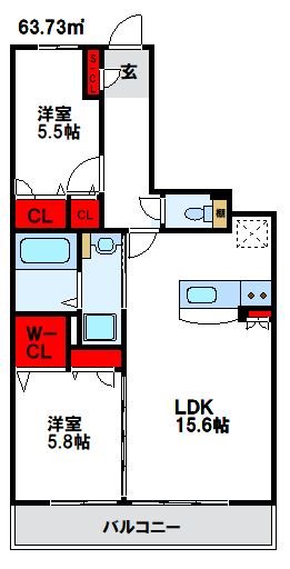 ヴァン・ヴェール 1407号室 間取り