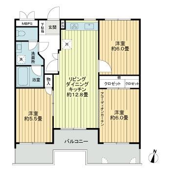 ライオンズマンション大濠西 間取り図