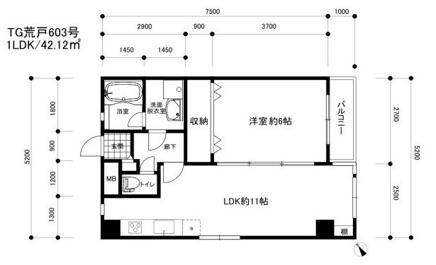 テングッド荒戸 間取り図