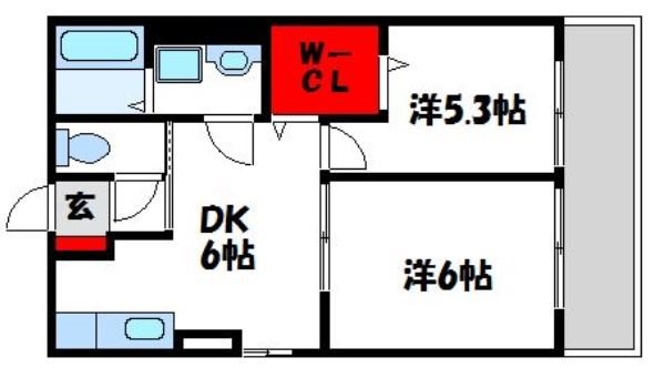 エスポワールB 202号室 間取り