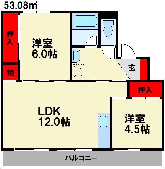 ビレッジハウス庄内 2号棟 間取り図