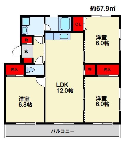 スクエアイン９０&amp;lsquo; 間取り図