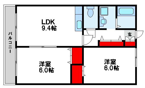 スクールビュー赤間  間取り