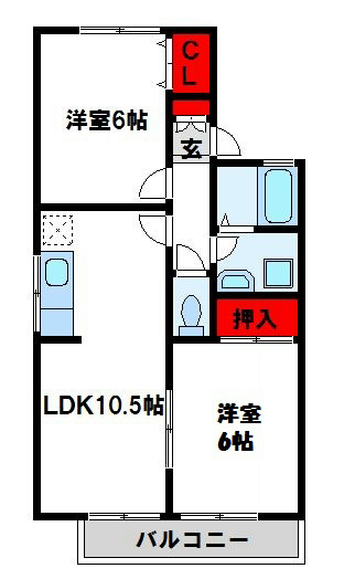 セジュール赤間  間取り図