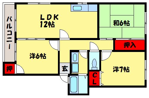 リバーサイドエムA棟 間取り図