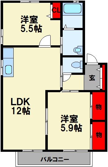 メゾン蛍ヶ丘 B棟 間取り図