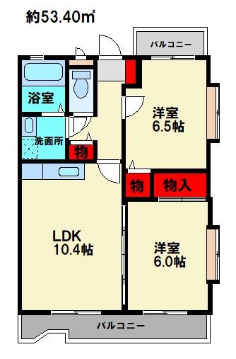 シャルマン那珂川 間取り図