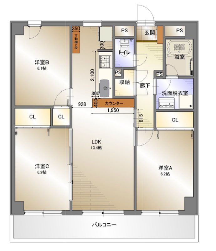 セジュールスワン 間取り図